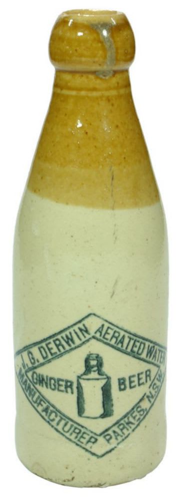 Derwin Aerated Water Parkes Stoneware Bottle