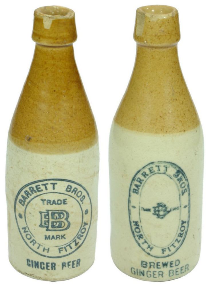 Barrett North Fitzroy Stoneware Ginger Beer Bottles