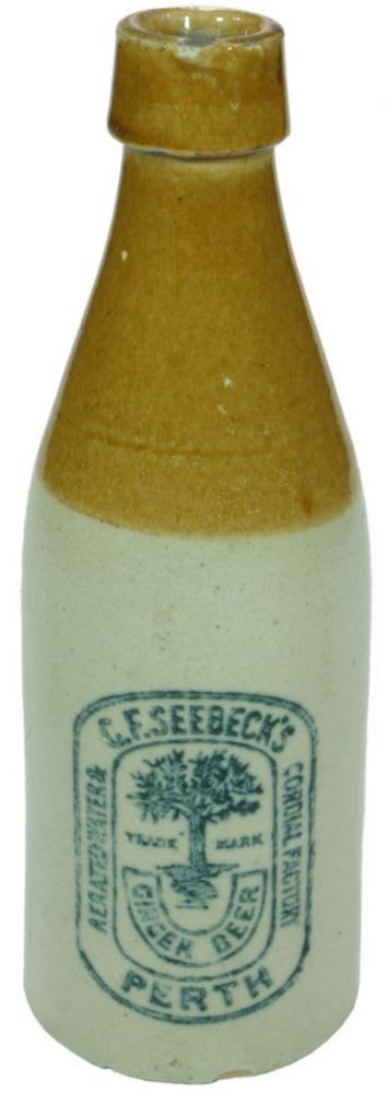 Seebeck Perth Bendigo Pottery Ginger Beer Bottle