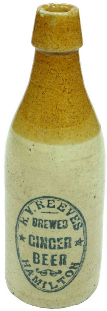 Reeves Brewed Ginger Beer Hamilton Stone Bottle