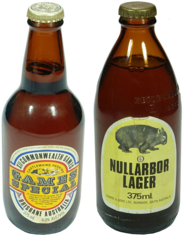 Labelled Vintage Beer Bottles