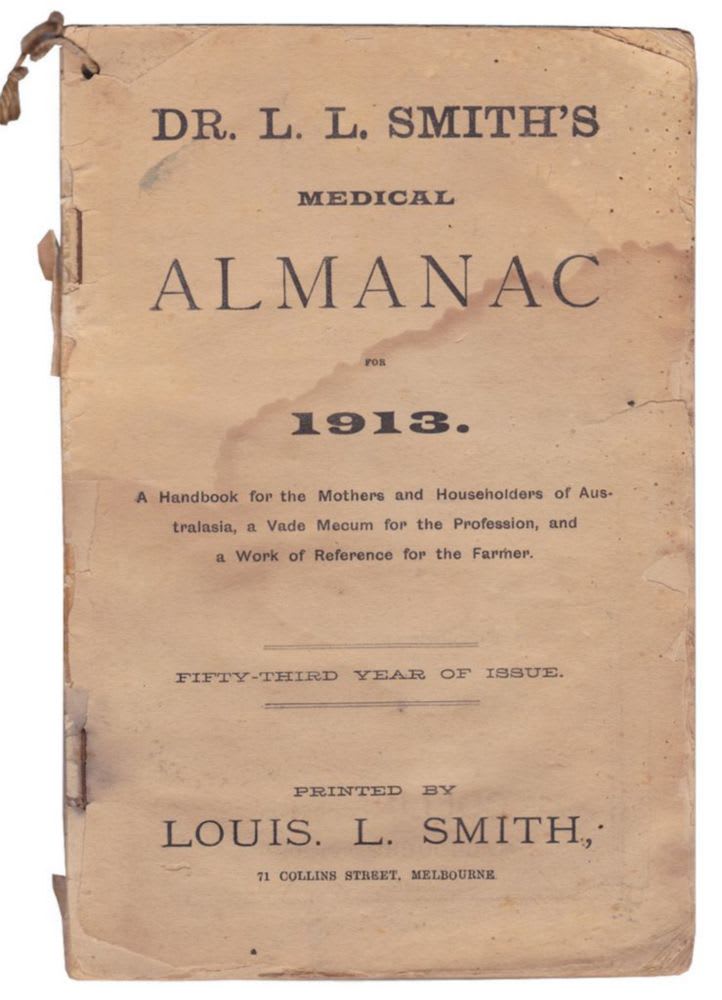 LL Smith's Medical Almanac Melbourne 1913