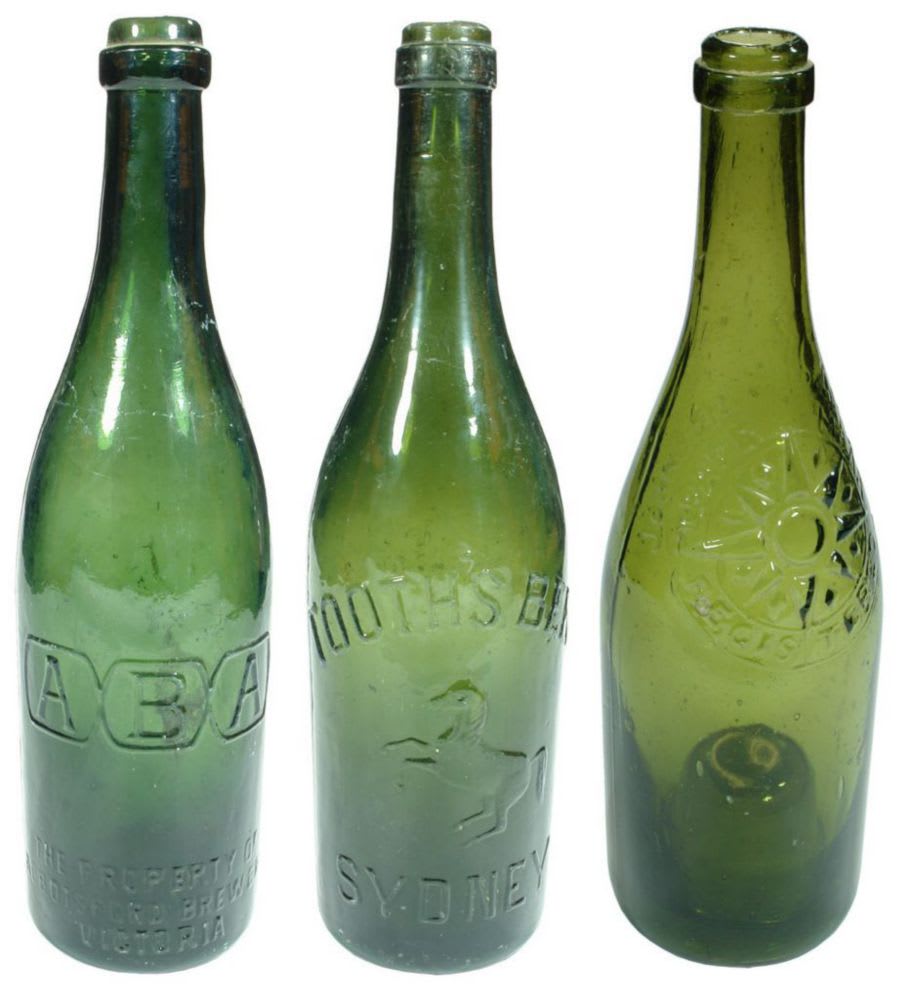 Collection Antique Beer Bottles