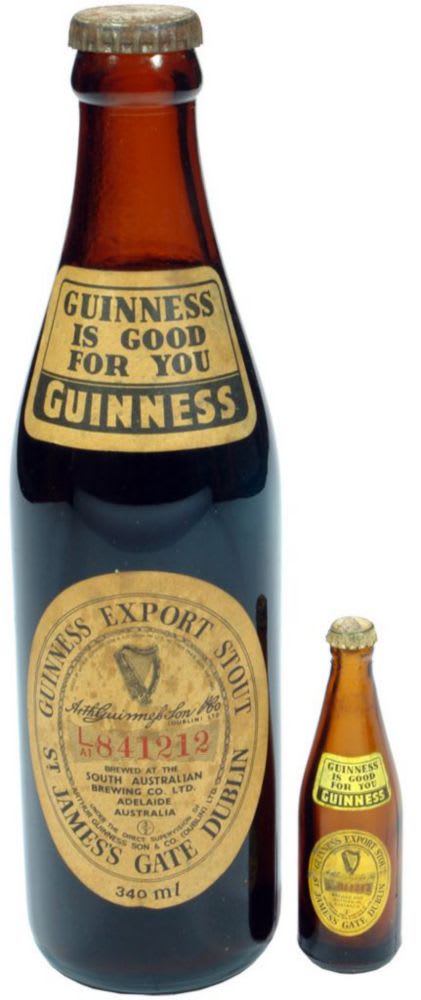 Labelled Guinness Vintage Bottles