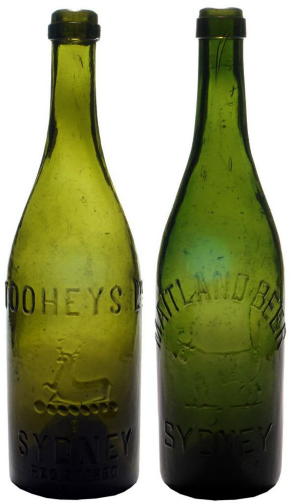 Collection Antique Sydney Beer Bottles