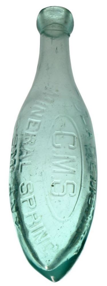 Claremont Mineral Spring Company Torpedo Bottle