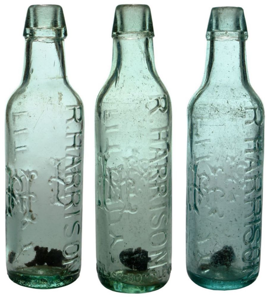 Collection Antique Old Lamont Patent Bottles