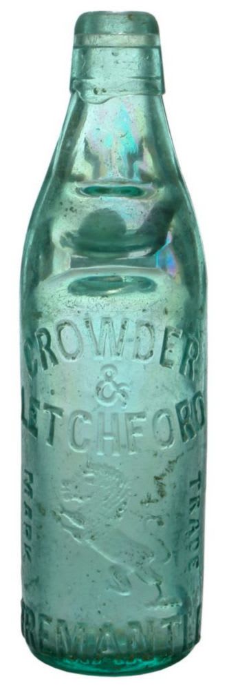 Crowder Letchford Fremantle Lion Codd Marble Bottle