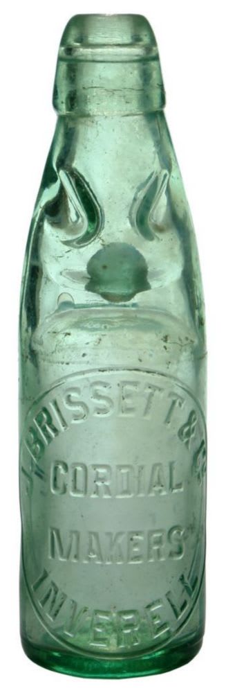Brissett Cordial Makers Inverell Codd Bottle