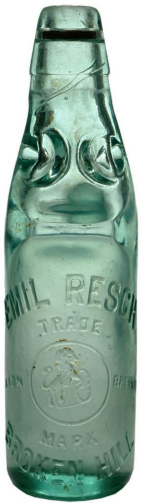 Emil Resch Broken Hill Lion Codd Bottle
