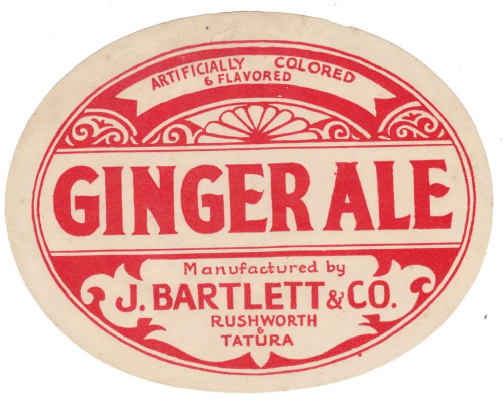Bartlett Rushworth Tatura Ginger Ale Label