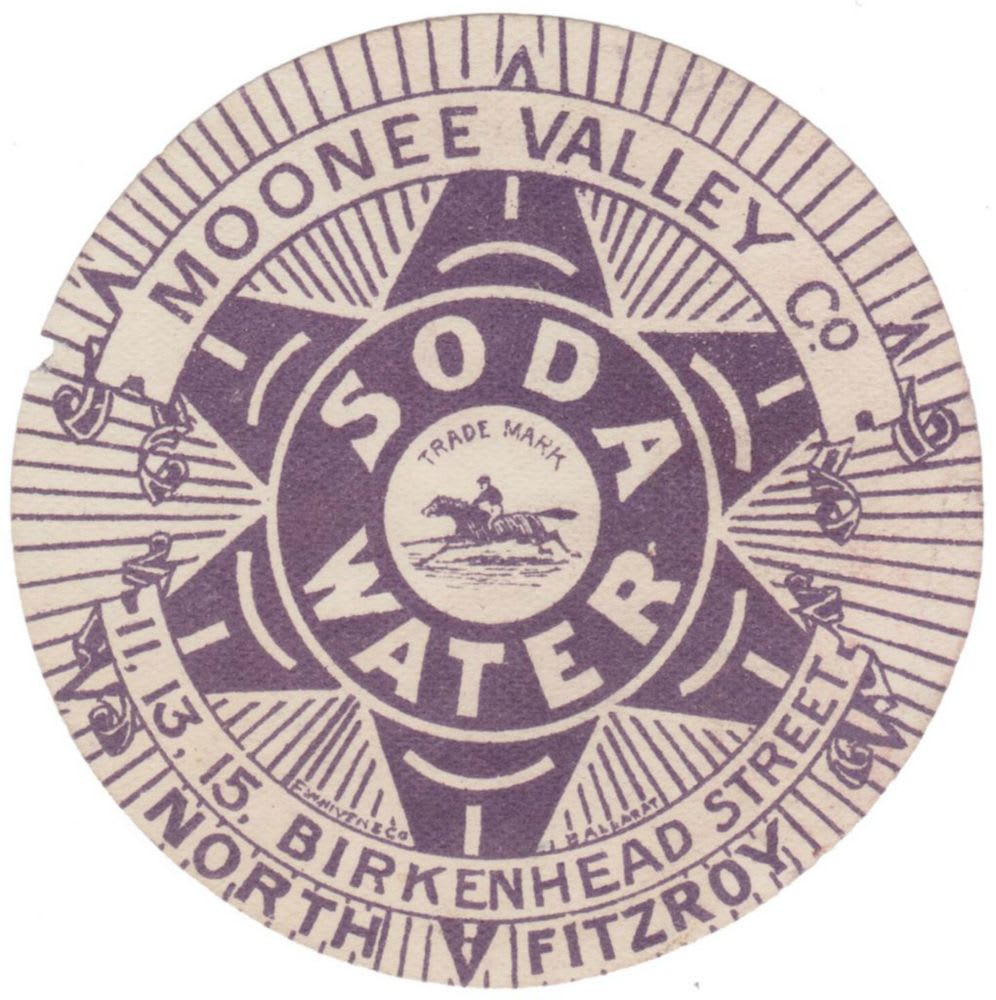 Moonee Valley North Fitzroy Soda Water Label
