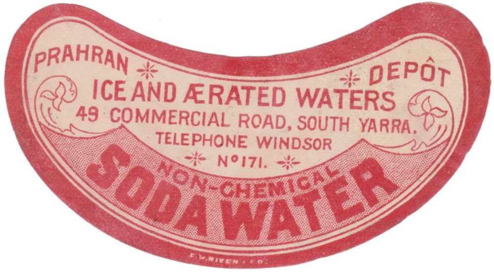 Prahran Ice Aerated Waters Soda Water Label