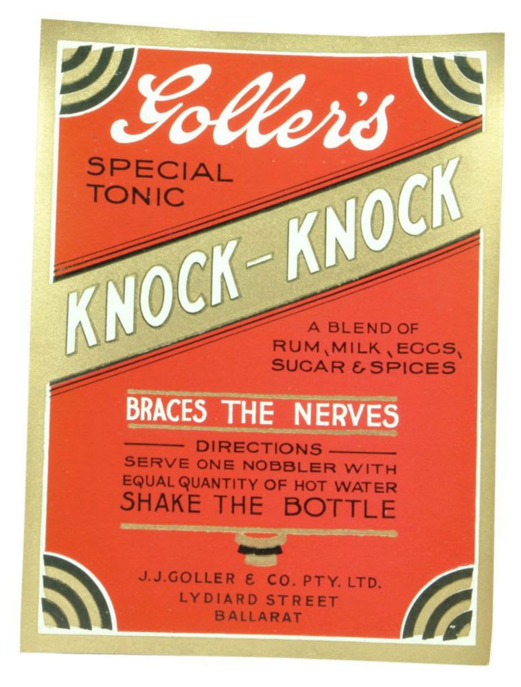 Goller's Special Tonic Knock-Knock Label