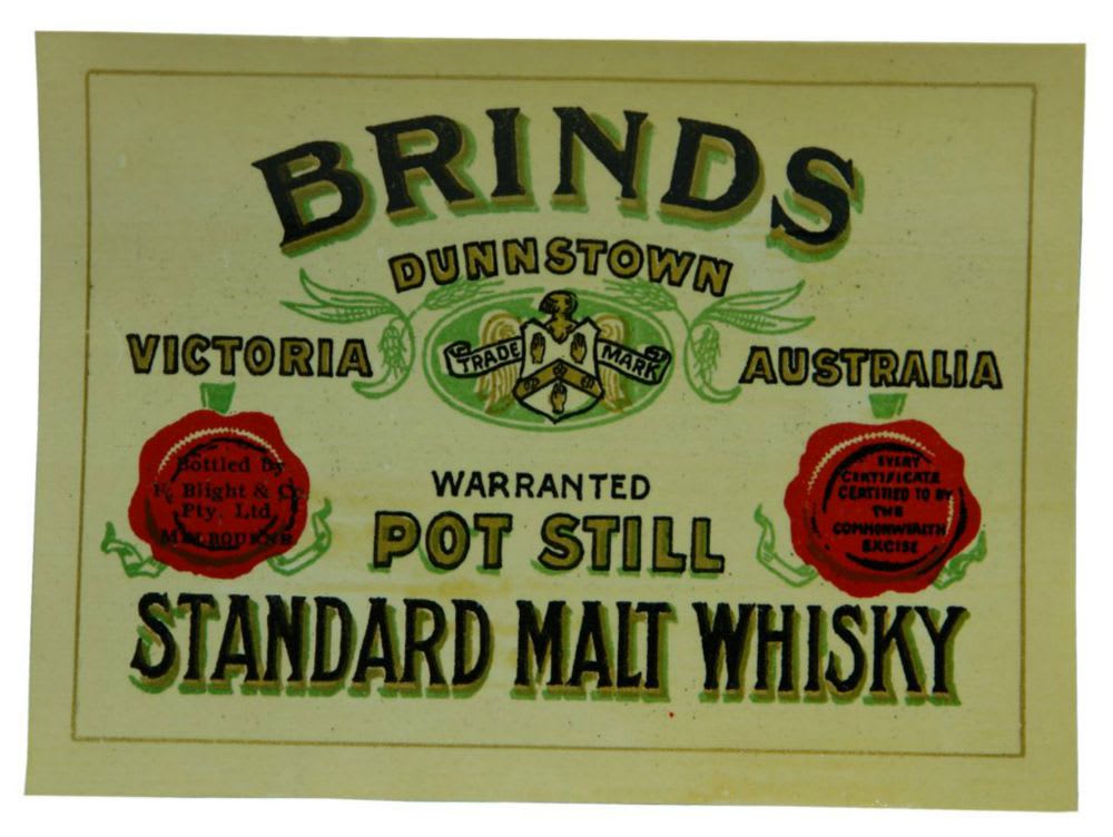 Brinds Dunnstown Malt Whisky Label