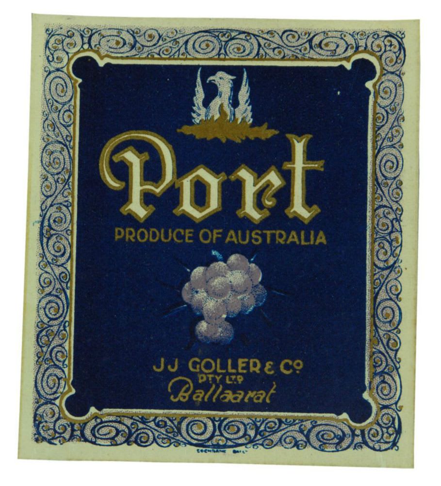 Goller Ballarat Port Label