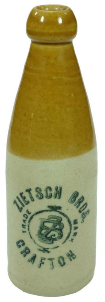 Zietsch Bros Grafton Stoneware Ginger Beer Bottle