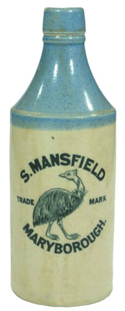 Mansfield Maryborough Blue Top Ginger Beer Bottle