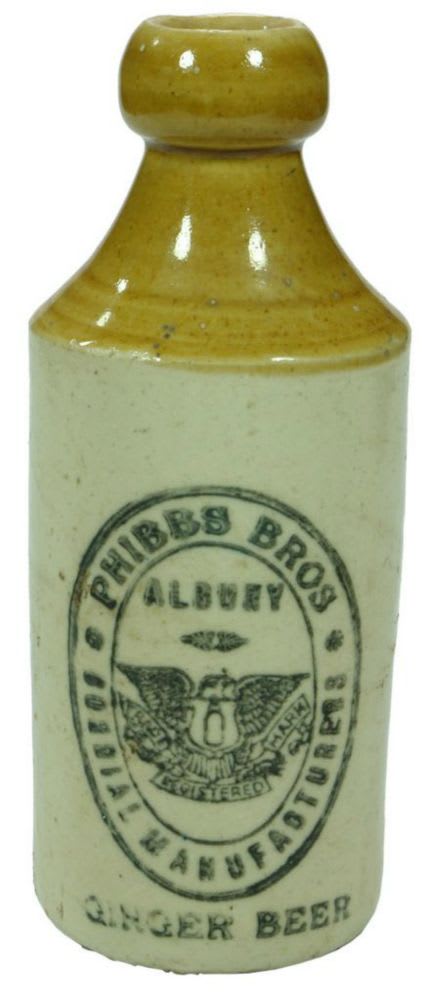 Phibbs Bros Albury Stoneware Ginger Beer Bottle