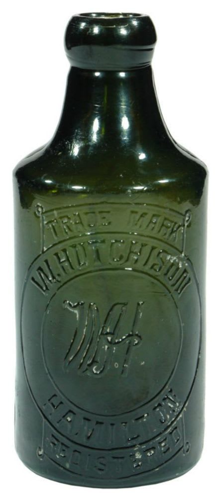 Hutchinson Hamilton Black Blob Top Glass Bottle