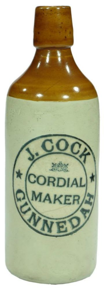 Cock Cordial Maker Gunnedah Stoneware Bottle