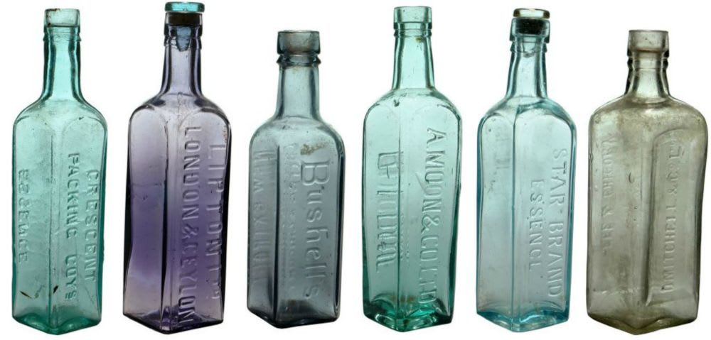 Collection Antique Coffee Essence Bottles