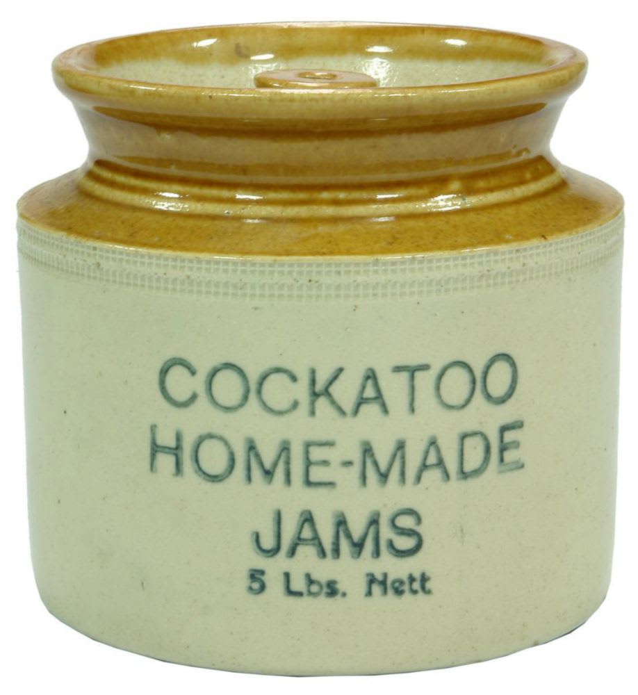 Cockatoo Home Made Jams Stoneware Jar