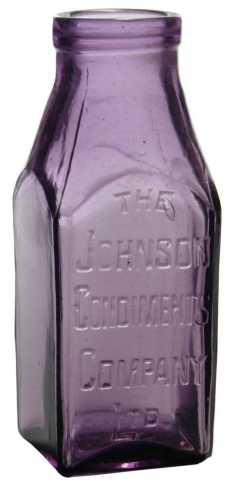 Johnson Condiments Company Purple Bottle