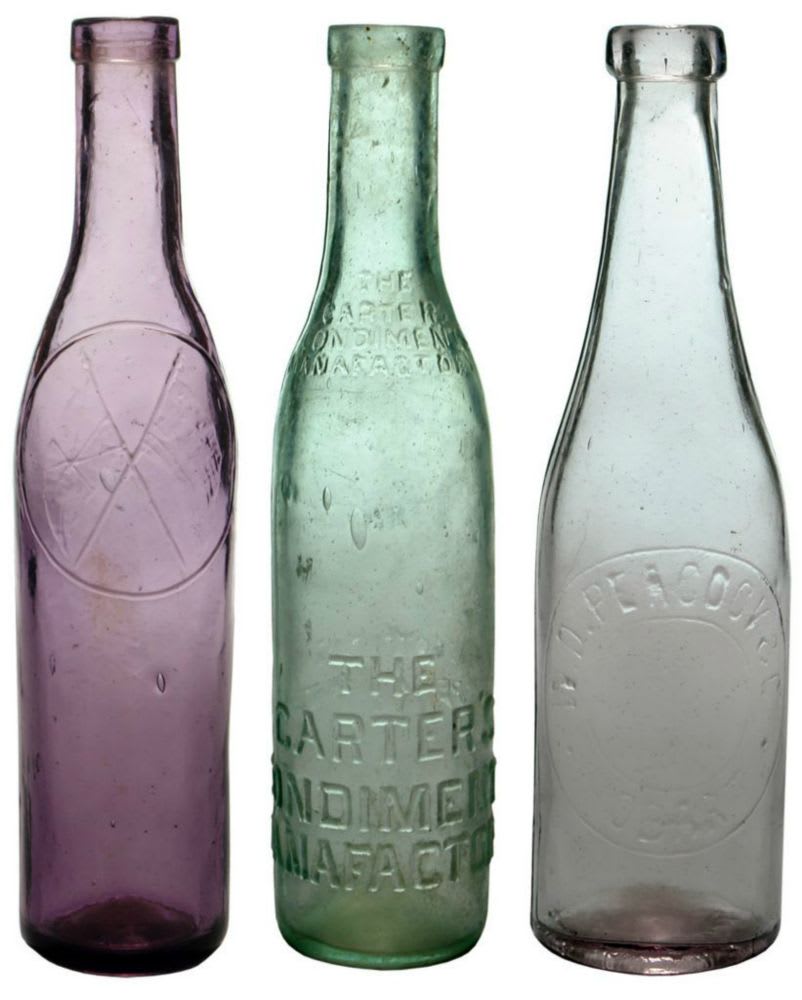 Collection Antique Old Sauce Bottles