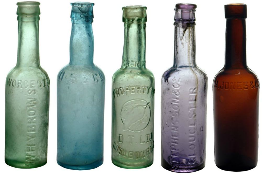 Collection Antique Old Sauce Bottles