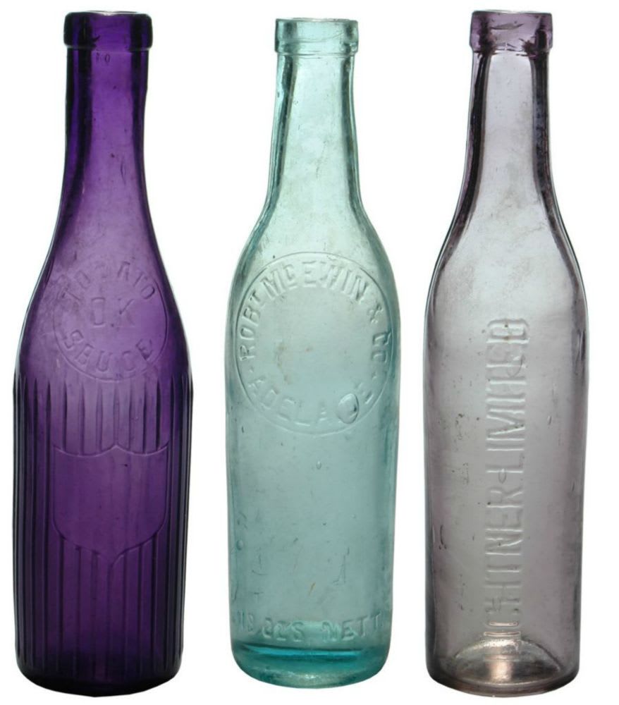 Collection Antique Old Sauce Bottles