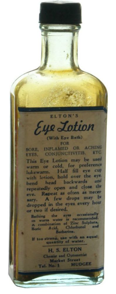 Elton's Eye Lotion Mudgee Chemist Bottle