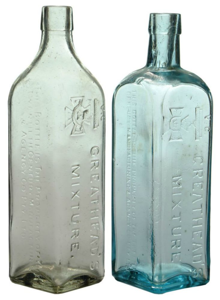 Greathead's Mixture Antique Bottles