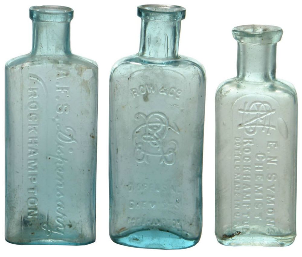 Collection Antique Chemist Prescription Bottles