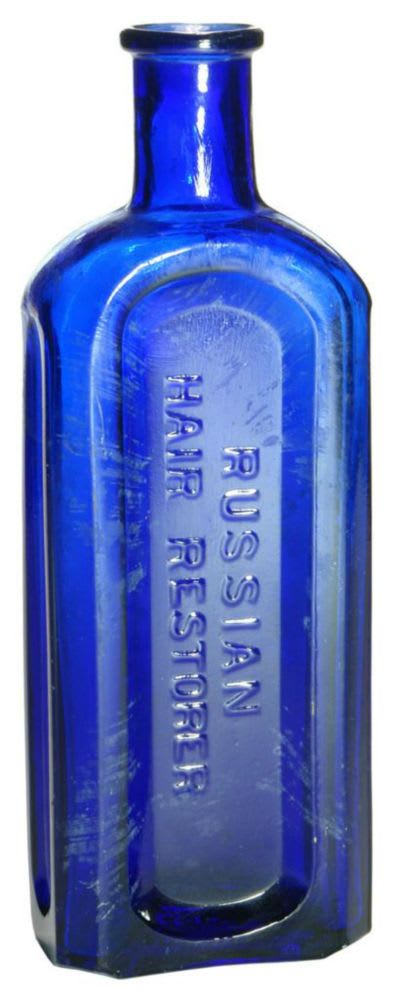 Russian Hair Restorer Cobalt Blue Bottle