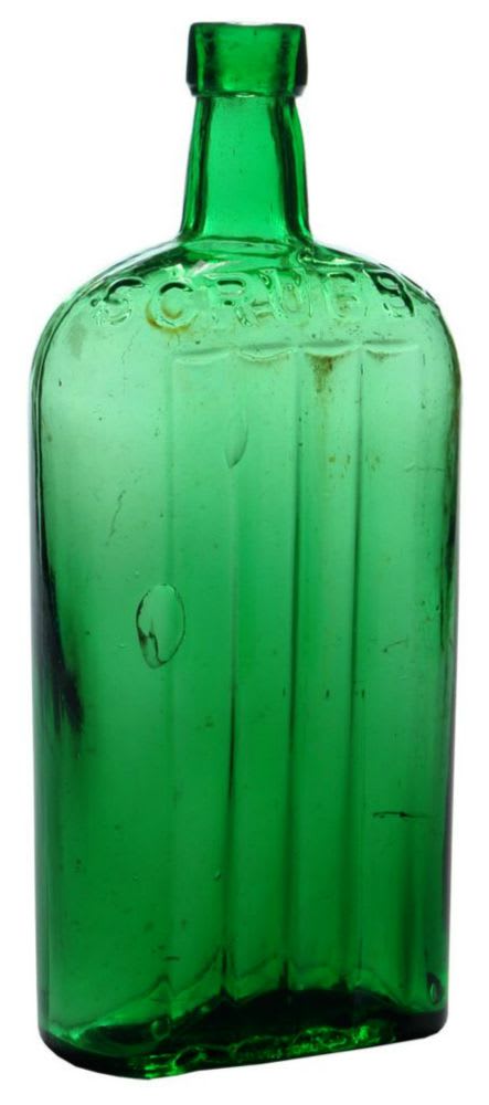 Scrubb's Fluid Green Glass Bottle