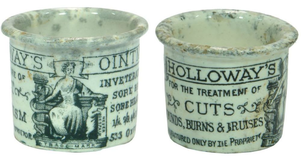 Holloways Ointment Antique Pots