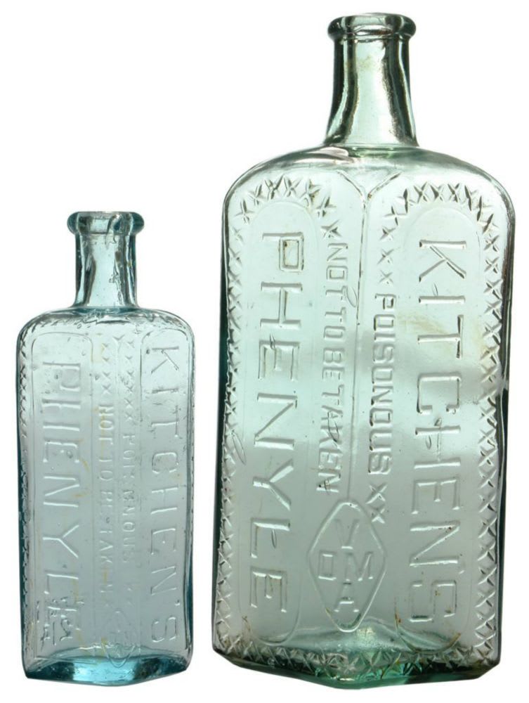 Collection Vintage Phenyle Poison Bottles