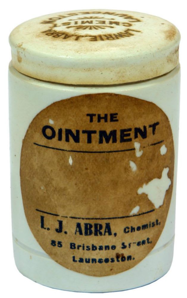 Lawrie Abra Chemist Launceston Labelled Pot