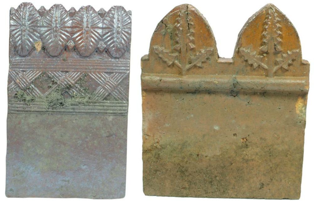Pair Antique Terracotta Garden Edge Tiles
