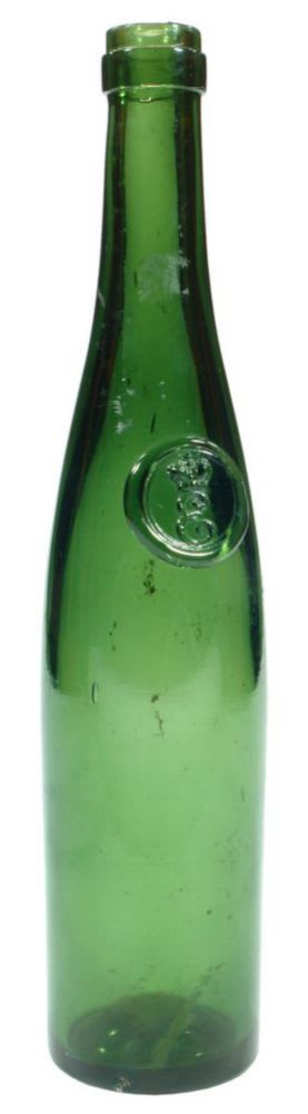 Crown Antique Applied Seal Green Bottle