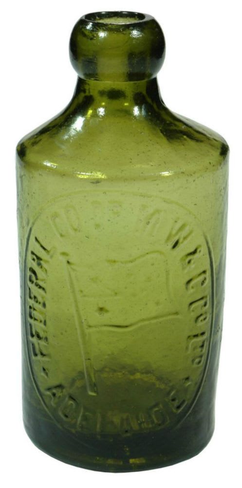 Federal Adelaide Green Blob Top Bottle