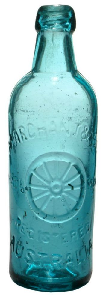 Marchant Australia Wheel Hinrichsen Glassworks Bottle