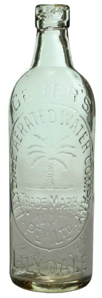 Geuer's Lilydale Aerated Water Company Bottle