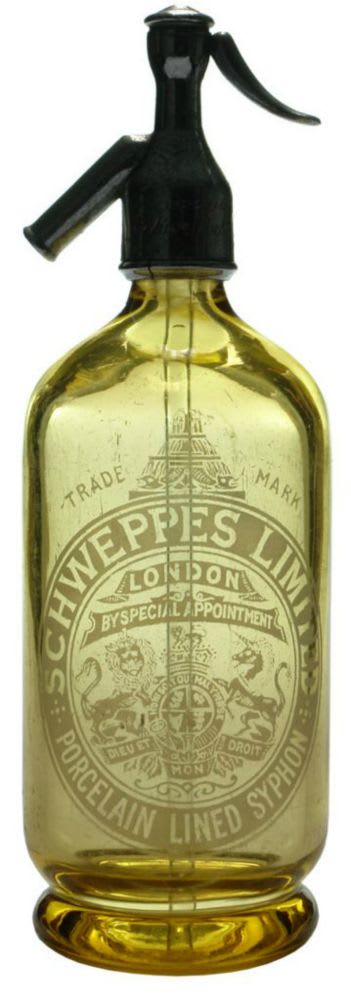 Schweppes Limited London Yellow Vintage Soda Syphon