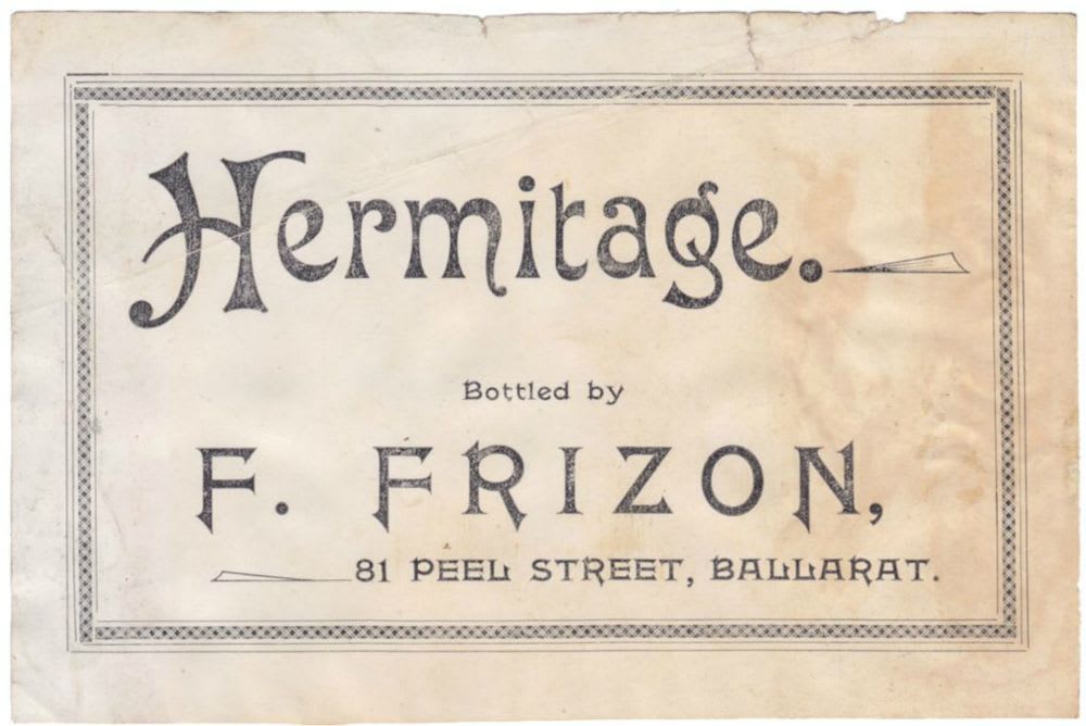 Frizon Ballarat Hermitage Label