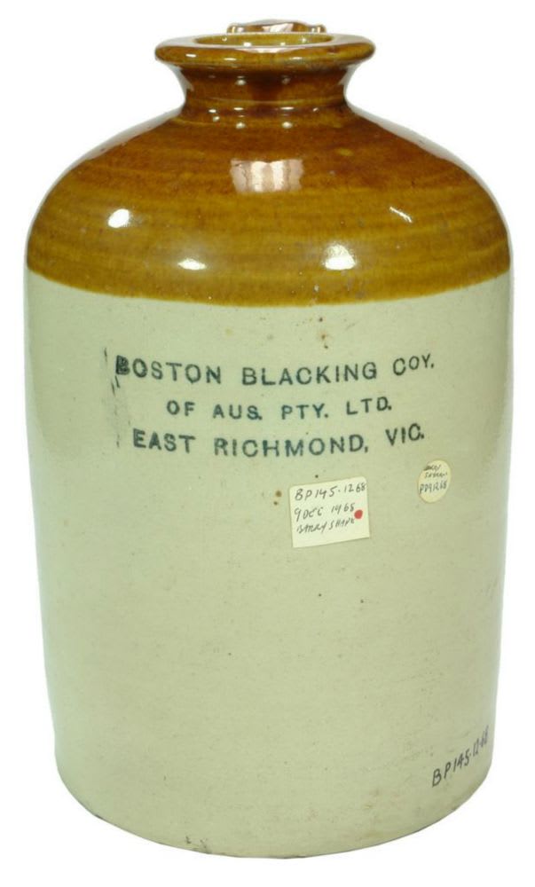 Boston Blacking East Richmond Bendigo Pottery Jar