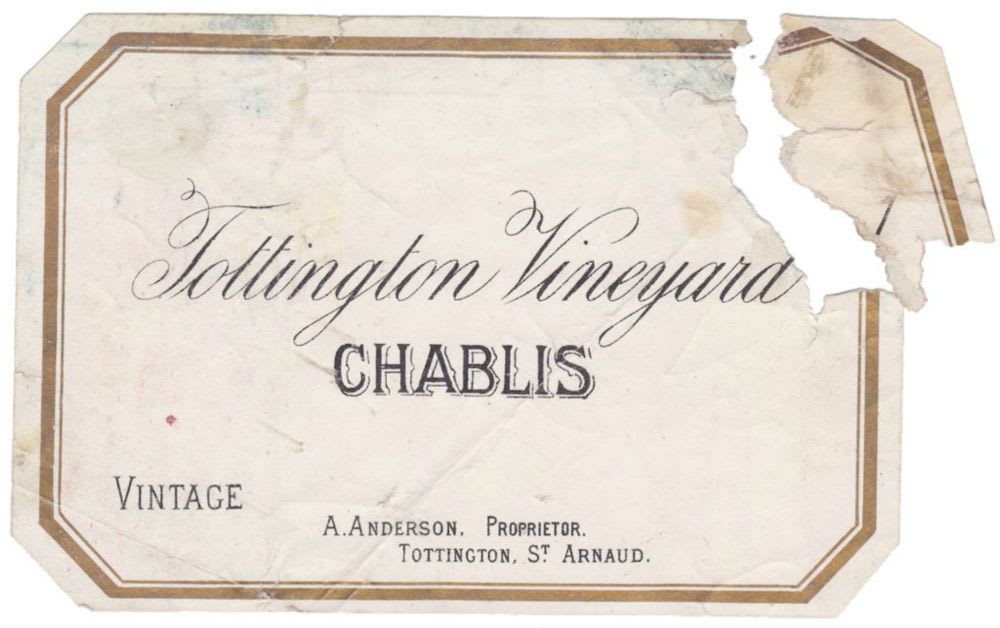 Anderson Tottington St Arnaud Chablis Label