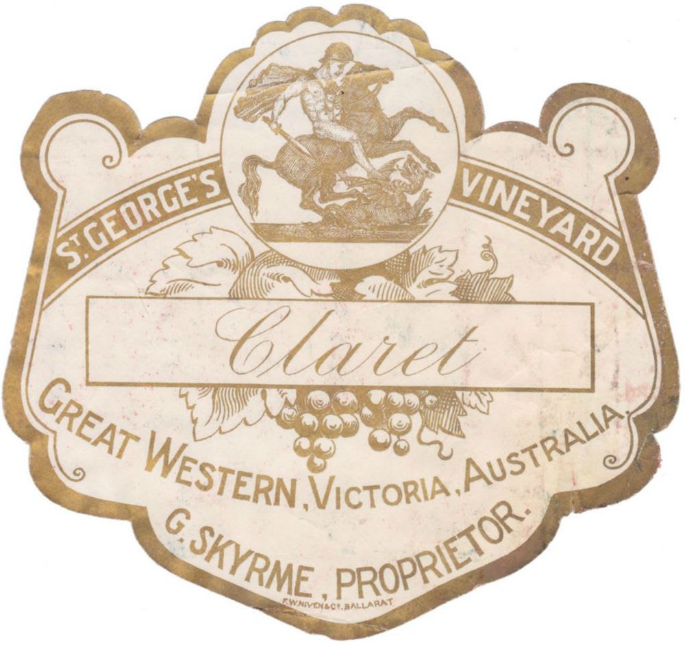St George's Vineyard Great Western Claret Label