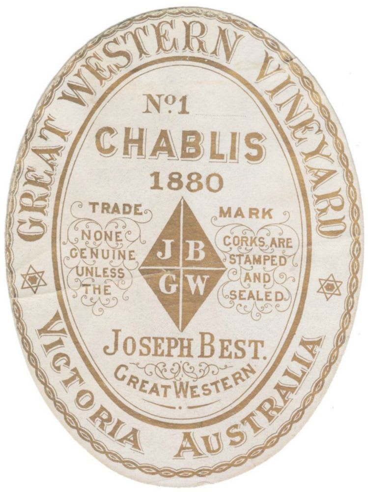 Joseph Best Great Western Chablis Label